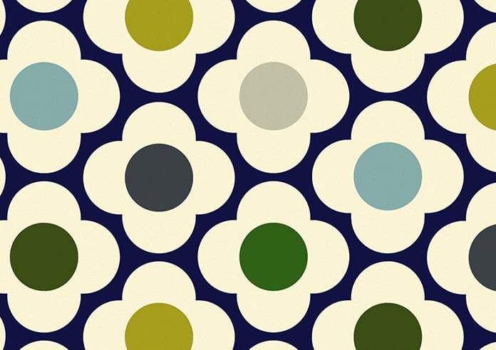 Orla Kiely Spot Flower, Blue Multi - Twist&Fit Roman Blind - Image 8